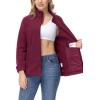 imageTACVASEN Womens Soft Fleece Jacket Lightweight Full Zip Sweatshirts Coat Casual Winter Warm Sweaters with PocketsWine Red