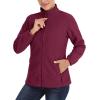 imageTACVASEN Womens Soft Fleece Jacket Lightweight Full Zip Sweatshirts Coat Casual Winter Warm Sweaters with PocketsWine Red