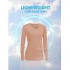 imageTACVASEN Womens UPF 50 Sun Protection V Neck Long Sleeve Tops Quick Dry Hiking Running Workout TShirtsApricot