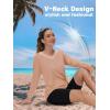 imageTACVASEN Womens UPF 50 Sun Protection V Neck Long Sleeve Tops Quick Dry Hiking Running Workout TShirtsApricot