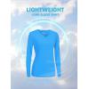 imageTACVASEN Womens UPF 50 Sun Protection V Neck Long Sleeve Tops Quick Dry Hiking Running Workout TShirtsAzure