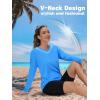 imageTACVASEN Womens UPF 50 Sun Protection V Neck Long Sleeve Tops Quick Dry Hiking Running Workout TShirtsAzure