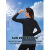 imageTACVASEN Womens UPF 50 Sun Protection V Neck Long Sleeve Tops Quick Dry Hiking Running Workout TShirtsBlack