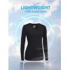 imageTACVASEN Womens UPF 50 Sun Protection V Neck Long Sleeve Tops Quick Dry Hiking Running Workout TShirtsBlack