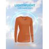 imageTACVASEN Womens UPF 50 Sun Protection V Neck Long Sleeve Tops Quick Dry Hiking Running Workout TShirtsDark Orange