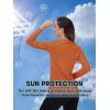 imageTACVASEN Womens UPF 50 Sun Protection V Neck Long Sleeve Tops Quick Dry Hiking Running Workout TShirtsDark Orange