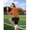 imageTACVASEN Womens UPF 50 Sun Protection V Neck Long Sleeve Tops Quick Dry Hiking Running Workout TShirtsDark Orange