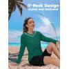 imageTACVASEN Womens UPF 50 Sun Protection V Neck Long Sleeve Tops Quick Dry Hiking Running Workout TShirtsEgreen