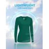 imageTACVASEN Womens UPF 50 Sun Protection V Neck Long Sleeve Tops Quick Dry Hiking Running Workout TShirtsEgreen