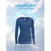 imageTACVASEN Womens UPF 50 Sun Protection V Neck Long Sleeve Tops Quick Dry Hiking Running Workout TShirtsGray Blue