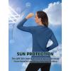 imageTACVASEN Womens UPF 50 Sun Protection V Neck Long Sleeve Tops Quick Dry Hiking Running Workout TShirtsGray Blue