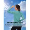 imageTACVASEN Womens UPF 50 Sun Protection V Neck Long Sleeve Tops Quick Dry Hiking Running Workout TShirtsGray Green