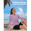 imageTACVASEN Womens UPF 50 Sun Protection V Neck Long Sleeve Tops Quick Dry Hiking Running Workout TShirtsGray Purple