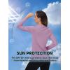 imageTACVASEN Womens UPF 50 Sun Protection V Neck Long Sleeve Tops Quick Dry Hiking Running Workout TShirtsGray Purple