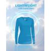 imageTACVASEN Womens UPF 50 Sun Protection V Neck Long Sleeve Tops Quick Dry Hiking Running Workout TShirtsGreen Blue