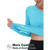 imageTACVASEN Womens UPF 50 Sun Protection V Neck Long Sleeve Tops Quick Dry Hiking Running Workout TShirtsIce Blue
