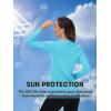 imageTACVASEN Womens UPF 50 Sun Protection V Neck Long Sleeve Tops Quick Dry Hiking Running Workout TShirtsIce Blue