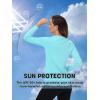 imageTACVASEN Womens UPF 50 Sun Protection V Neck Long Sleeve Tops Quick Dry Hiking Running Workout TShirtsLake Blue