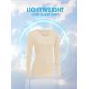 imageTACVASEN Womens UPF 50 Sun Protection V Neck Long Sleeve Tops Quick Dry Hiking Running Workout TShirtsLight Apricot