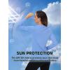 imageTACVASEN Womens UPF 50 Sun Protection V Neck Long Sleeve Tops Quick Dry Hiking Running Workout TShirtsLight Blue
