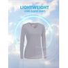 imageTACVASEN Womens UPF 50 Sun Protection V Neck Long Sleeve Tops Quick Dry Hiking Running Workout TShirtsLight Gray
