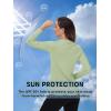 imageTACVASEN Womens UPF 50 Sun Protection V Neck Long Sleeve Tops Quick Dry Hiking Running Workout TShirtsLight Green