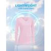 imageTACVASEN Womens UPF 50 Sun Protection V Neck Long Sleeve Tops Quick Dry Hiking Running Workout TShirtsLight Pink