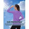 imageTACVASEN Womens UPF 50 Sun Protection V Neck Long Sleeve Tops Quick Dry Hiking Running Workout TShirtsLight Purple