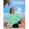 imageTACVASEN Womens UPF 50 Sun Protection V Neck Long Sleeve Tops Quick Dry Hiking Running Workout TShirtsMint Green