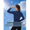 imageTACVASEN Womens UPF 50 Sun Protection V Neck Long Sleeve Tops Quick Dry Hiking Running Workout TShirtsNavy