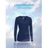 imageTACVASEN Womens UPF 50 Sun Protection V Neck Long Sleeve Tops Quick Dry Hiking Running Workout TShirtsNavy