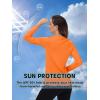 imageTACVASEN Womens UPF 50 Sun Protection V Neck Long Sleeve Tops Quick Dry Hiking Running Workout TShirtsOrange