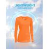 imageTACVASEN Womens UPF 50 Sun Protection V Neck Long Sleeve Tops Quick Dry Hiking Running Workout TShirtsOrange