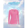 imageTACVASEN Womens UPF 50 Sun Protection V Neck Long Sleeve Tops Quick Dry Hiking Running Workout TShirtsRose Red