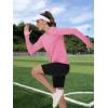 imageTACVASEN Womens UPF 50 Sun Protection V Neck Long Sleeve Tops Quick Dry Hiking Running Workout TShirtsRose Red
