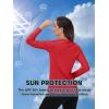 imageTACVASEN Womens UPF 50 Sun Protection V Neck Long Sleeve Tops Quick Dry Hiking Running Workout TShirtsTomato Red