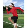 imageTACVASEN Womens UPF 50 Sun Protection V Neck Long Sleeve Tops Quick Dry Hiking Running Workout TShirtsTomato Red
