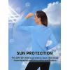 imageTACVASEN Womens UPF 50 Sun Protection V Neck Long Sleeve Tops Quick Dry Hiking Running Workout TShirtsWaterfall Blue