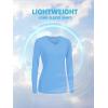imageTACVASEN Womens UPF 50 Sun Protection V Neck Long Sleeve Tops Quick Dry Hiking Running Workout TShirtsWaterfall Blue