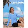 imageTACVASEN Womens UPF 50 Sun Protection V Neck Long Sleeve Tops Quick Dry Hiking Running Workout TShirtsWaterfall Blue
