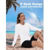 imageTACVASEN Womens UPF 50 Sun Protection V Neck Long Sleeve Tops Quick Dry Hiking Running Workout TShirtsWhite