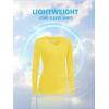 imageTACVASEN Womens UPF 50 Sun Protection V Neck Long Sleeve Tops Quick Dry Hiking Running Workout TShirtsYellow