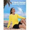 imageTACVASEN Womens UPF 50 Sun Protection V Neck Long Sleeve Tops Quick Dry Hiking Running Workout TShirtsYellow