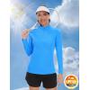 imageTACVASEN Womens UV Protection Shirts Quarter Zip Pullover Womens UPF 50 Long Sleeve Shirts Golf Shirts Workout TopsAzure
