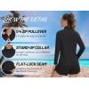 imageTACVASEN Womens UV Protection Shirts Quarter Zip Pullover Womens UPF 50 Long Sleeve Shirts Golf Shirts Workout TopsBlack