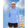 imageTACVASEN Womens UV Protection Shirts Quarter Zip Pullover Womens UPF 50 Long Sleeve Shirts Golf Shirts Workout TopsBlue