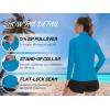 imageTACVASEN Womens UV Protection Shirts Quarter Zip Pullover Womens UPF 50 Long Sleeve Shirts Golf Shirts Workout TopsBlue Green