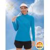imageTACVASEN Womens UV Protection Shirts Quarter Zip Pullover Womens UPF 50 Long Sleeve Shirts Golf Shirts Workout TopsBlue Green