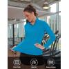 imageTACVASEN Womens UV Protection Shirts Quarter Zip Pullover Womens UPF 50 Long Sleeve Shirts Golf Shirts Workout TopsBlue Green