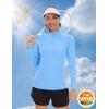 imageTACVASEN Womens UV Protection Shirts Quarter Zip Pullover Womens UPF 50 Long Sleeve Shirts Golf Shirts Workout TopsDark Blue
